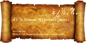 Öhlbaum Nikodémusz névjegykártya